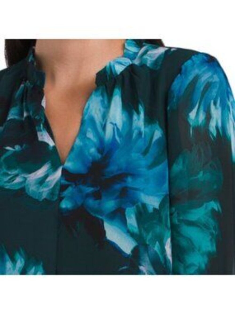 LONDON TIMES Ruffle Flounce Chiffon Mini Dress - Picture 3 of 4